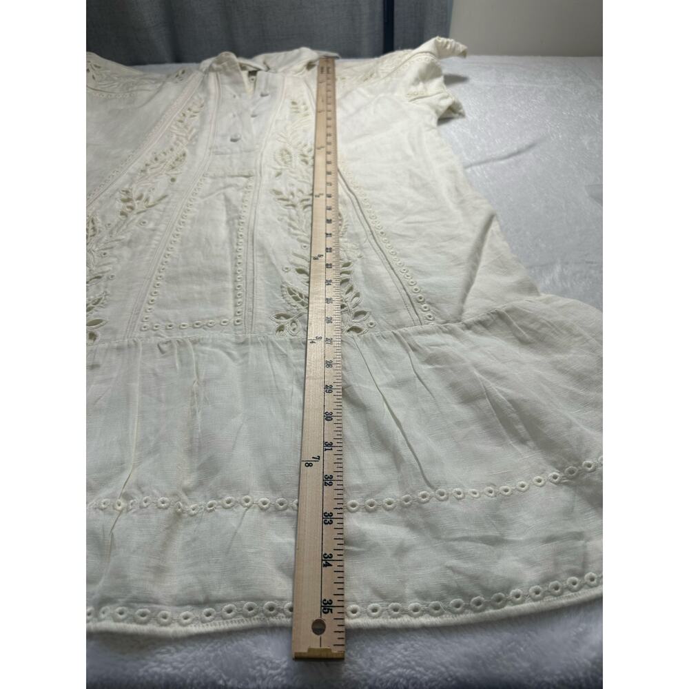 Scarlett Poppies Linen Blend Cut out Solara Dress Cream Size XL EUC Shirt Dress - Picture 6 of 8